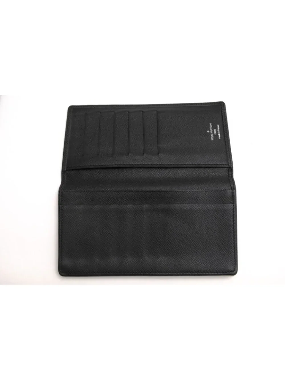 Louis Vuitton Wallet Leather Black Taiga Porto Cartes Credit No Coin Purse